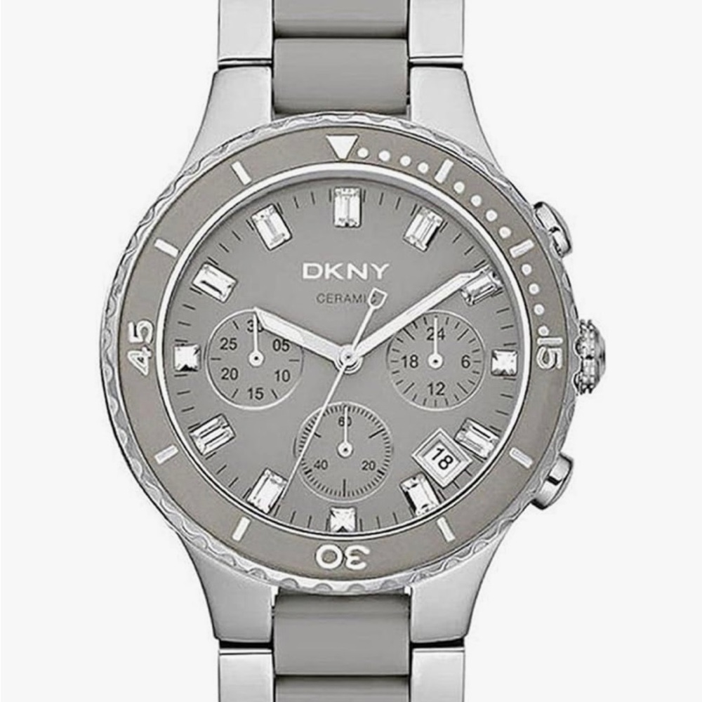 DKNY WOMEN’S CERAMIC GREY WATCH NY8505